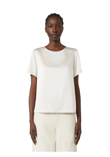 T-shirt in raso e jersey - AVORIO Weekend MAXMARA | GILBERT001